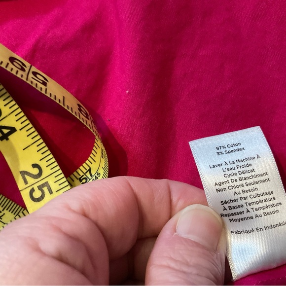 Talbots Pink Button Down Shirt with Notched Collar and Cuffed Sleeves - Picture 9 of 9